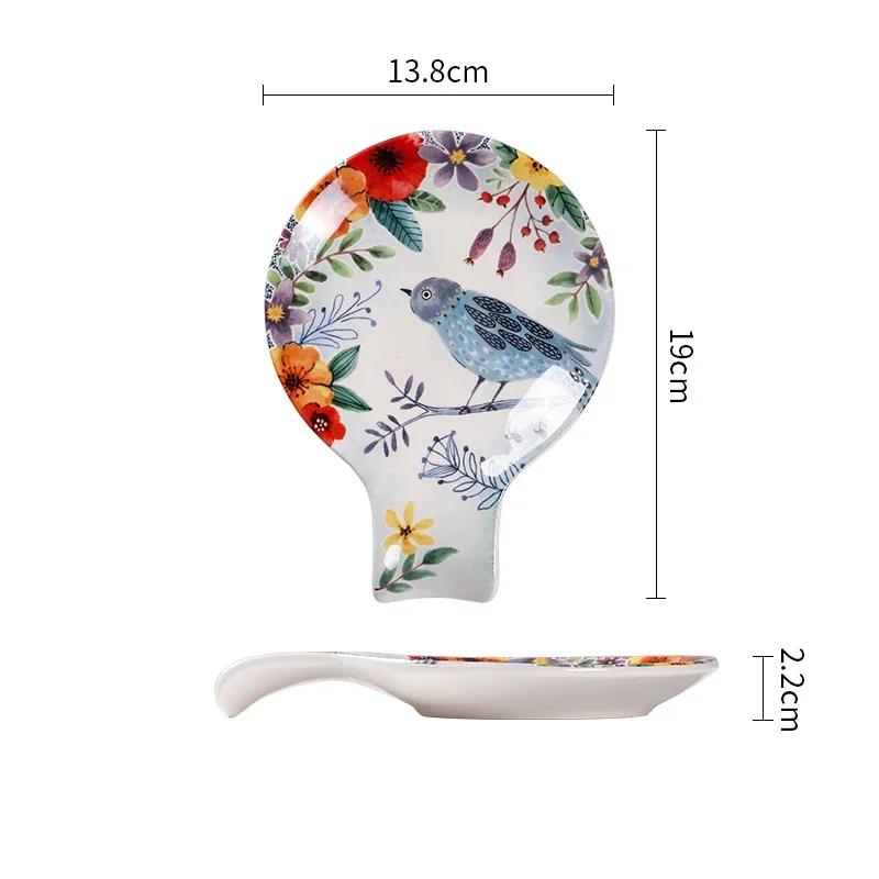 Креативные расписанные вручную керамические тарелки, роскошные ресторанные тарелки для салатов, стейков, домашняя вкусная паста, обеденная тарелка, нежные миски для рамена