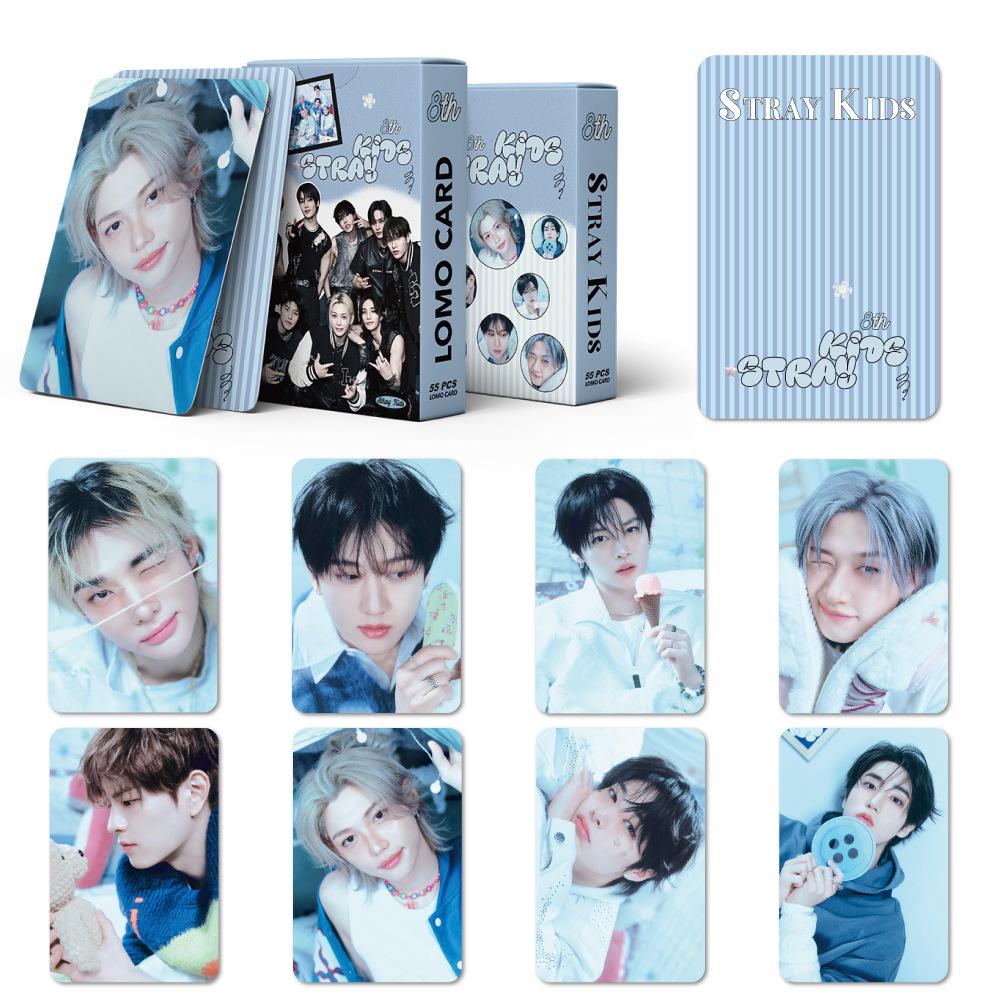 New 55Pcs Wanderer'S 8Th Anniversary Lomo Card 55 Photos Of New Peripheral Photo Card Hyunjin