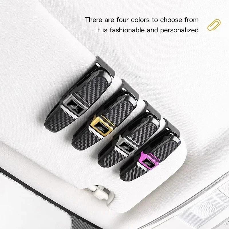 ESU5 ABS Glasses Clip Car Sun Visor Card Ticket Clamp Fastener For Mercedes Benz AMG GLE GLS CLS GLC CLA GLA GLK ML C197 R231 W167