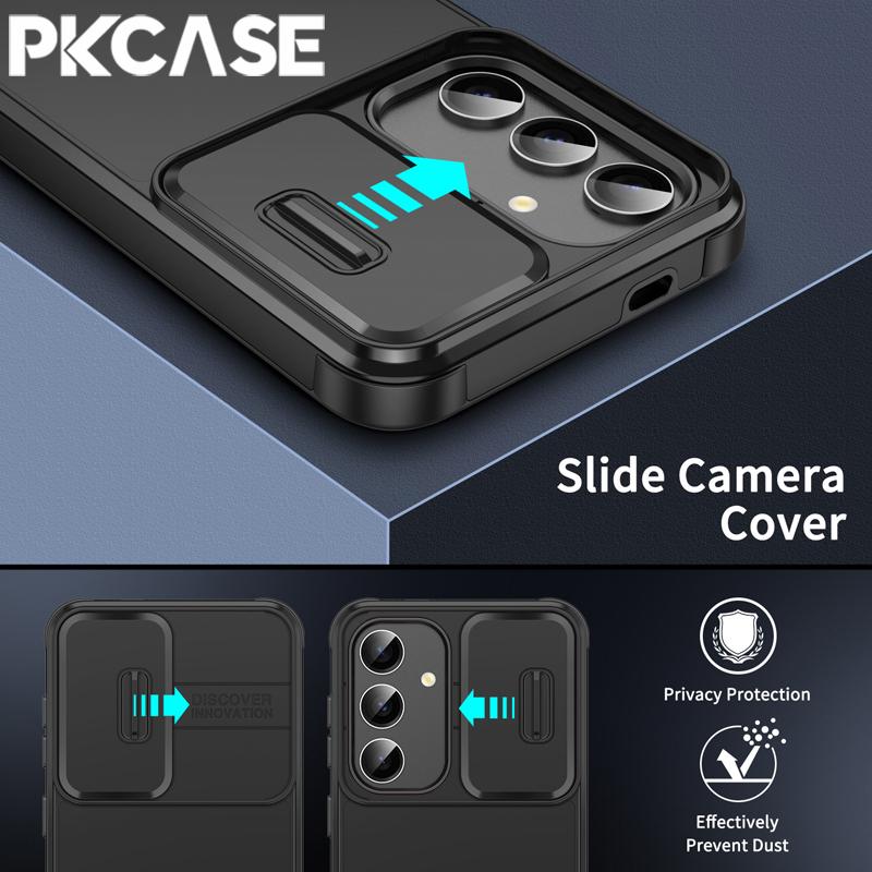 PKCASE Чехол с раздвижным окном для Samsung S25 S24 S23 FE S22 Note 10 Plus 20 Ultra A56 A36 A16 A06 A54 A55 A35 A25 A15 A05 Чехол