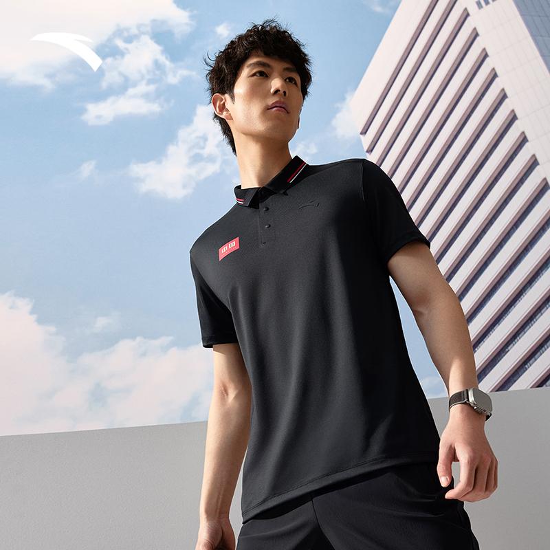 Anta Тренировочная серия Цветной блок Мягкий Универсальный Удобный Дышащий Поло с коротким рукавом Мужские поло 152527139-1