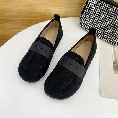 Летне-осенние новые туфли с мягкой подошвой, мягкой поверхностью, матовые, модные, с педалью, на плоской подошве, одинарные, женские