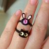 Cute Monster Rings For Women Fashion Sweet Cat Eyes Open Couple Rings Wedding Finger Accessories New Jewelry Gift