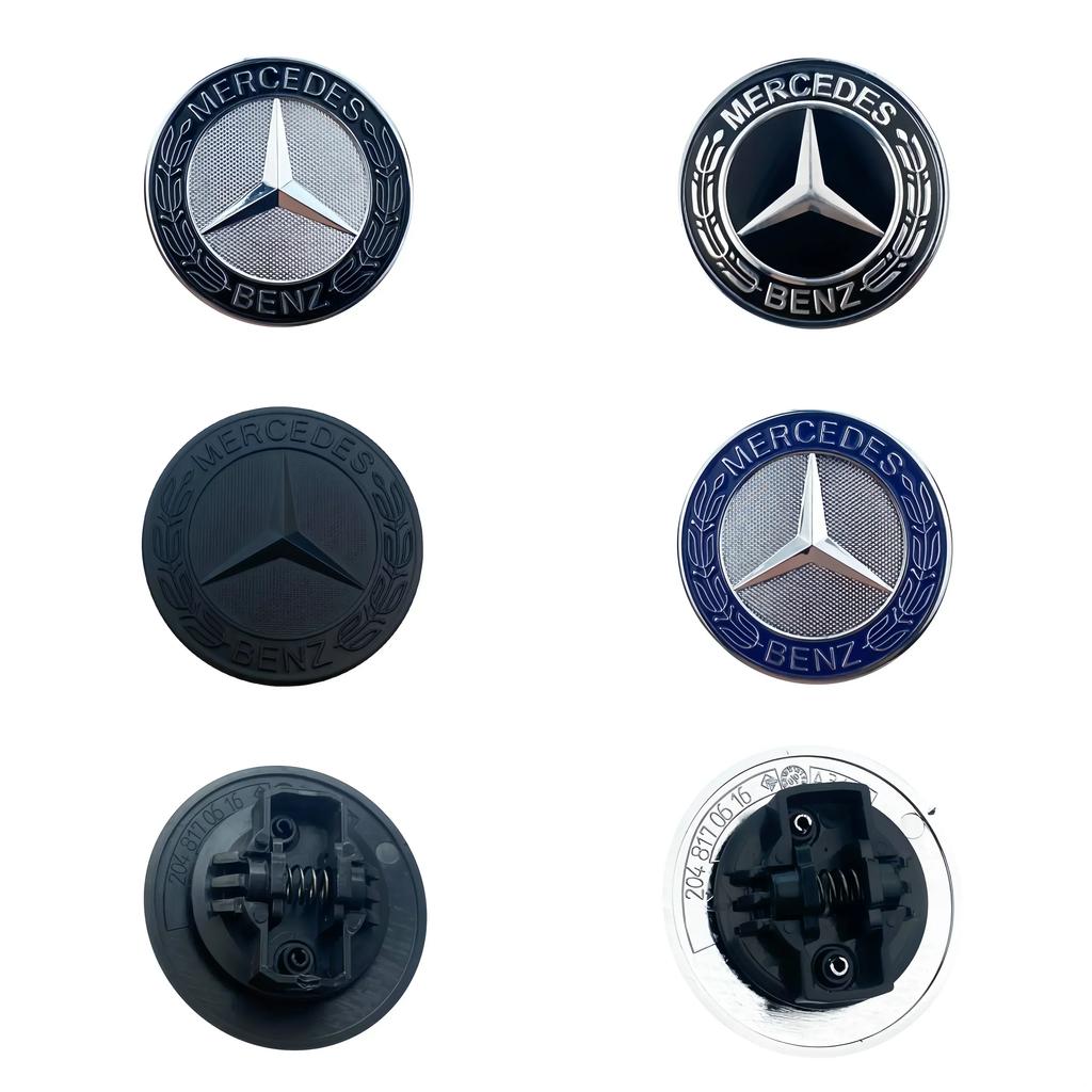 JHDHS1 10pcs 57mm Car Front Hood Emblem Badge Bonnet Car Accessories For Mercedes Benz W204 W205 W212 W213 W221 W177 W246 GLA GLC CLA