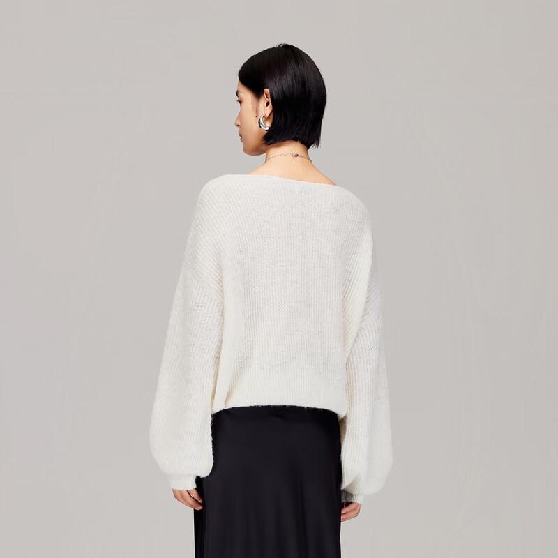 VEROMODA Women's Off-Shoulder 3D Embroidered Knit Sweater