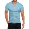Summer Men's Polo Shirt Thin Short Sleeved T-shirt Men's Lapel Solid Color Slim Fit T-shirt Top