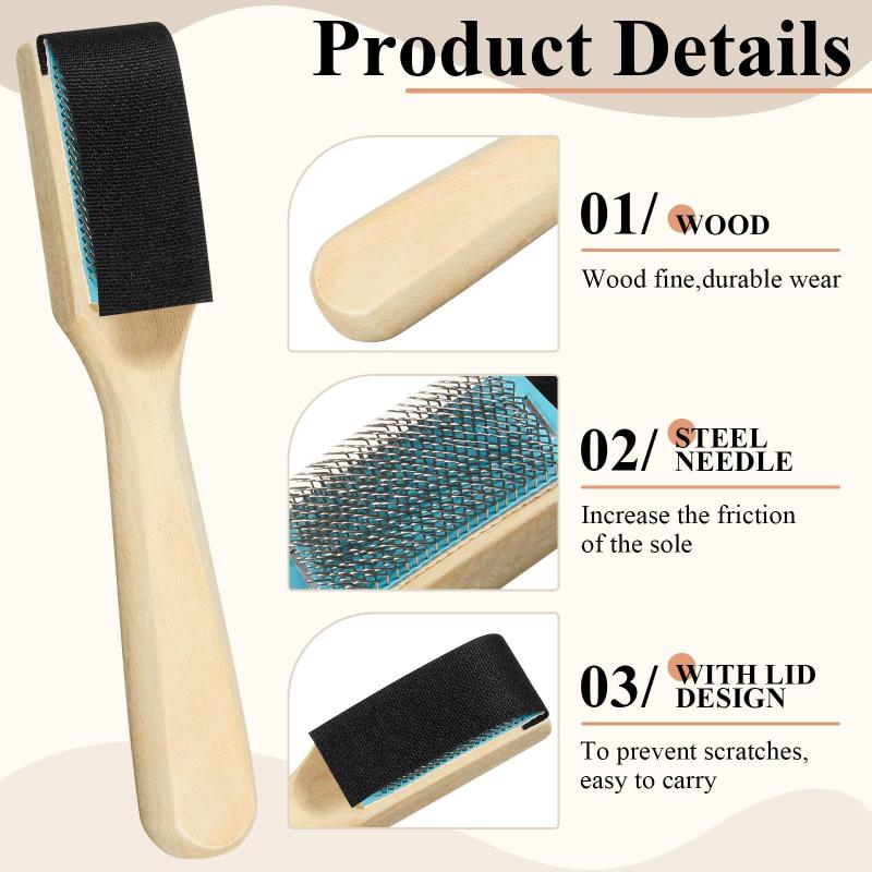 Wooden Handle Suede Shoe Brush with Cover–Stainless Steel Bristles for Cleaning Dance&SoleShoes,Durable&Protective Case Included