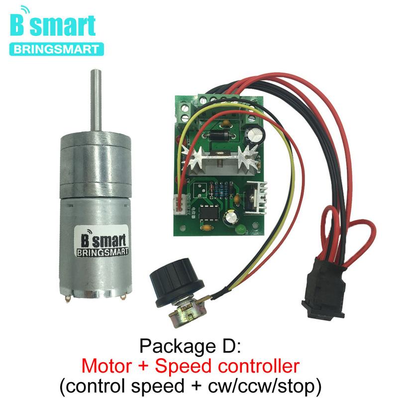 Bringsmart 25GA370 Shaft Length 25MM 6V 12V 24V DC Motor Gear 12-1360RPM D Shape Long Shaft Motor Customized Mini Reducer Robot
