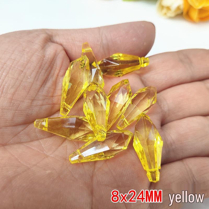 Crystal Pillar Lampshade Beaded Curtain Accessories - 8x24MM Water Drop Transparent Acrylic Loose Beads Pendants