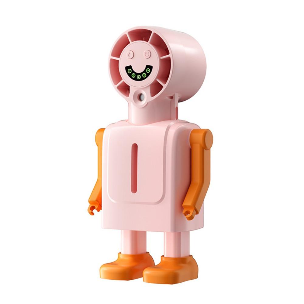 Cute Robot Shape Misting Handheld Fan LED Screen Display Mini Fan Rechargeable Fan Camping Travel