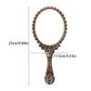 Vintage Patterned Handheld Makeup Mirror Hand Hold Oval Round Mirror Noble Restore Ancient Ways Court Mirror Beauty Tool