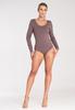Women' fitted bodysuit - women' brown bodysuit - M1038 size