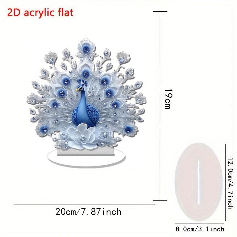 1 шт. серия животных белый и синий павлин открытый экран настольное украшение для дома гостиной кабинета подарок персонаж