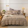 1 шт. Покрывало из чистого хлопка для двуспальной кровати, клетчатый пододеяльник, одинарный/полуторный/королевский, наволочка в комплект не входит