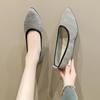 New Pointed Hollow Knitted Mesh Breathable Casual Women's Shoes Flat Single Shoes Women