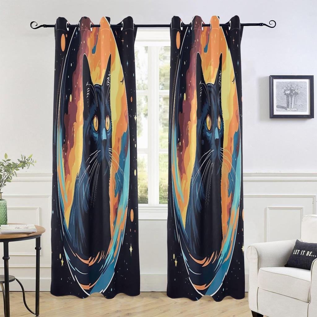 Кошачьи шторы на окна милые домашние кошки шторы для спальни гостиной для детей мальчиков девочек животные тематика обработка шторы 2 шт