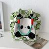 Весенняя милая вязаная сумка-ведро с красной пандой, женская мультяшная универсальная ручная сумка для поездок на работу, портативная сумочка