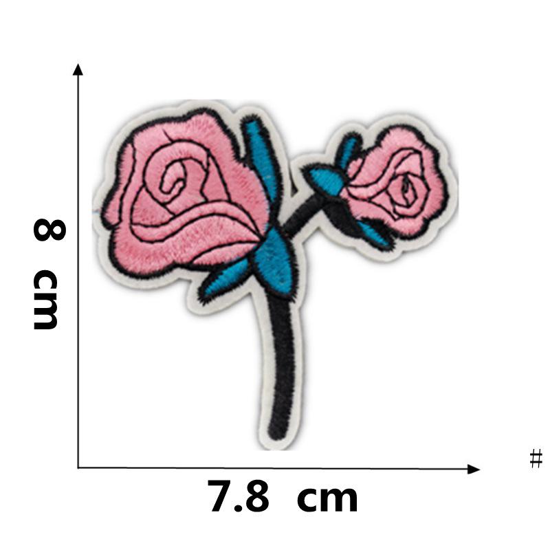 Вышитая термоаппликация из ткани «Роза и цвет сливы» для украшения одежды
