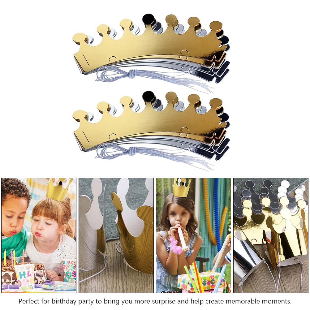20 шт. шляпа на день рождения бумажная шапочка корона вечеринка дети металлическая фольга дети взрослые головные уборы