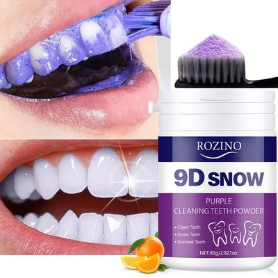 9D White Teeth Whitening Powder Мгновенное отбеливание зубов Удаление пятен Безопасный для эмали Свежий Дыхательный Порошок для глубокой очистки зубов