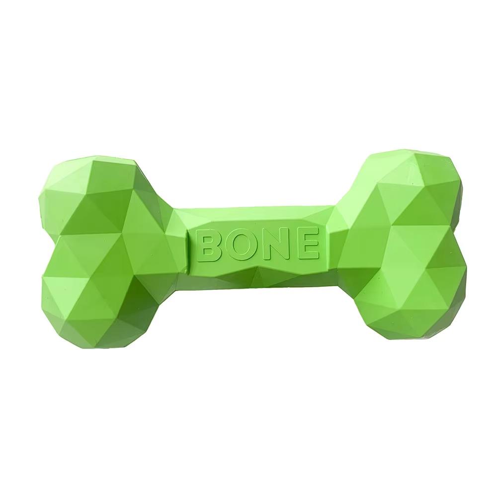Bite Training Eco-Friendly Rubber Chewing Resistance and Durability Bone Shape Design Multi-functional Pet Dog Chew Toy