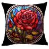 New Vintage Floral Pillowcase Creative Colored Glass Printed Home Sofa Car Cushion Pillowcase