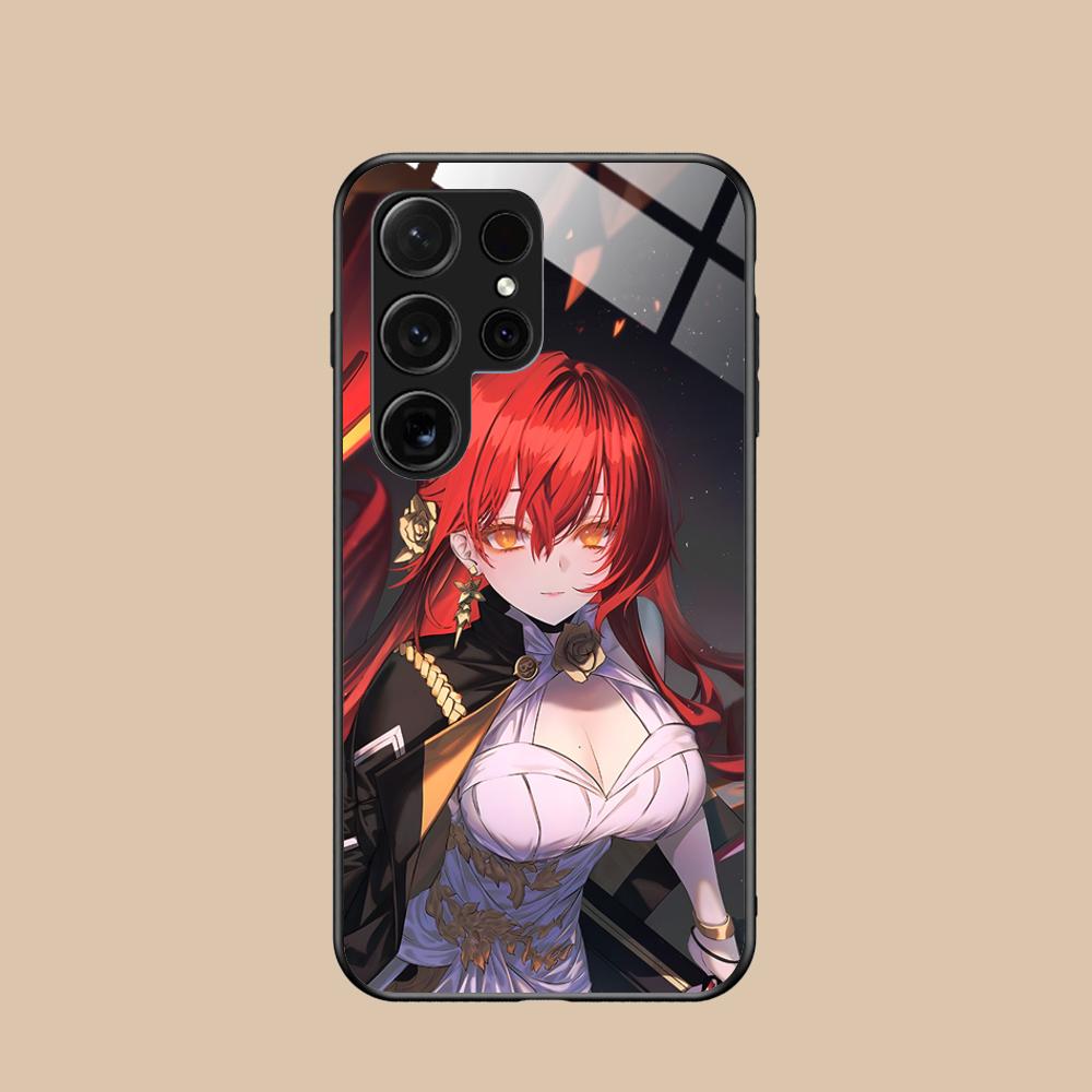 Стеклянный чехол HSR Himeko для мобильного телефона Samsung Galaxy S26 S25 S24 S23 S22 S21 S20 Note20 Plus FE Ultra Цветная крышка