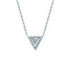 [M7600] - Серебряное колье 'Сисси' белое (треугольник) родиевое покрытие - 11х10 мм