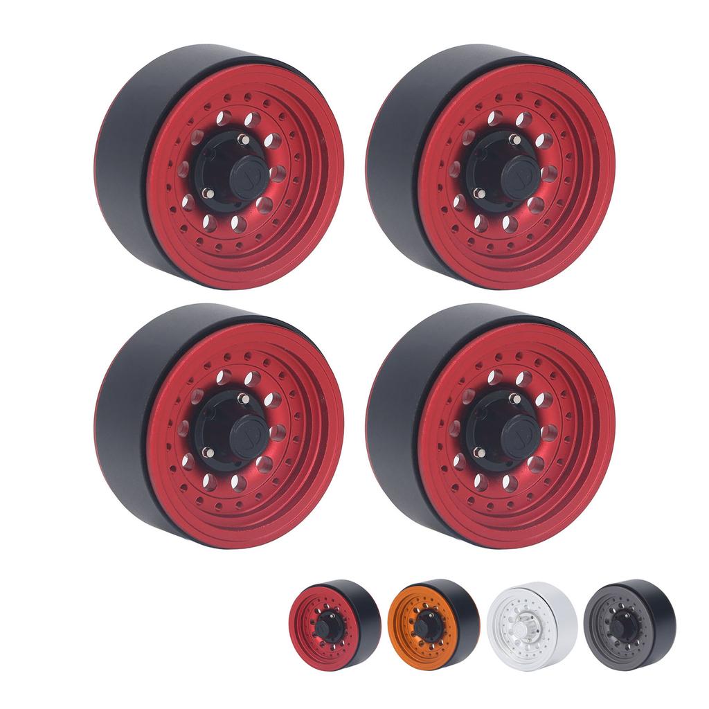 4PCS RC Beadlock Wheel Rim Set 1,9 дюймов Алюминиевый сплав 1/10 RC Автомобильная ступица колеса для осевого SCX10 I II II