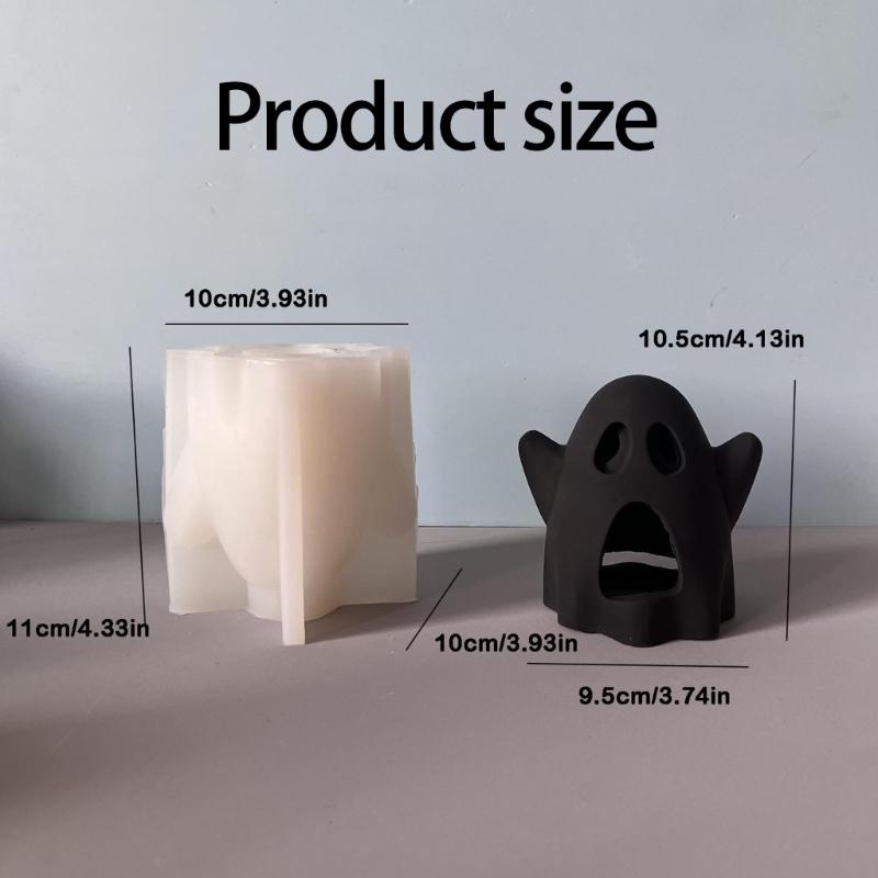 Spooky Shape Silicone Mold For Epoxy Resin Candle Holder Tealight Stand Crafting Halloween Decoration Cement Craft
