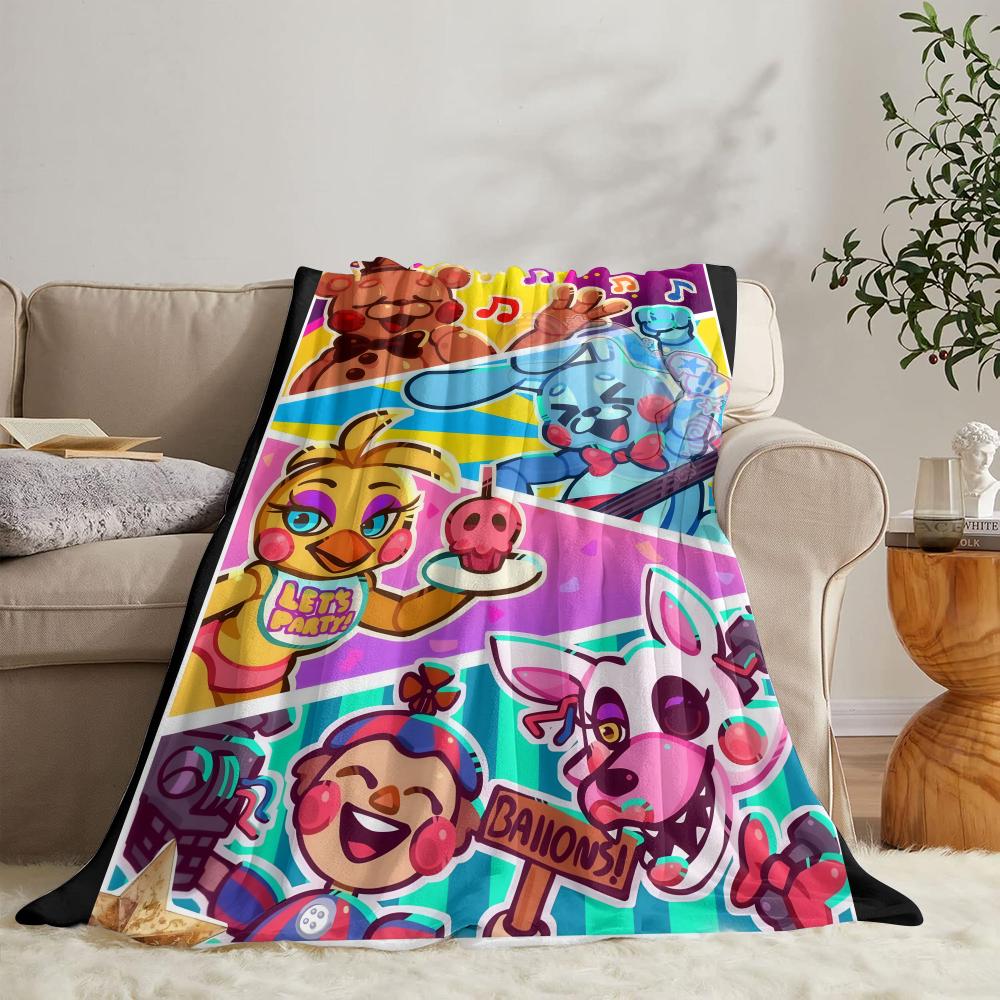 GUOYU Blanket FfNAFS At Freddys Throw Soft Flannel Throw Summer Blanket Lightweight Cozy Nap Blanket for Sofa Bed Travel