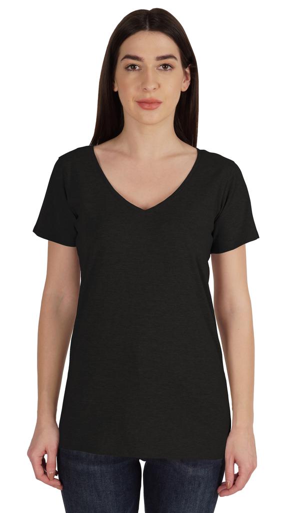 Inkmeso V Neck Basic Tee Classic Fit Short Sleeves Tshirt For Women Summer Cotton Tops