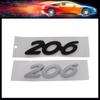 3D Premium ABS 206 Letters for 206 Car Fender Trunk Rear Bonnet Decal Emblem Badge Sticker