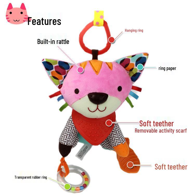 Успокаивающая плюшевая кукла-подвеска для детских автокресел и колясок