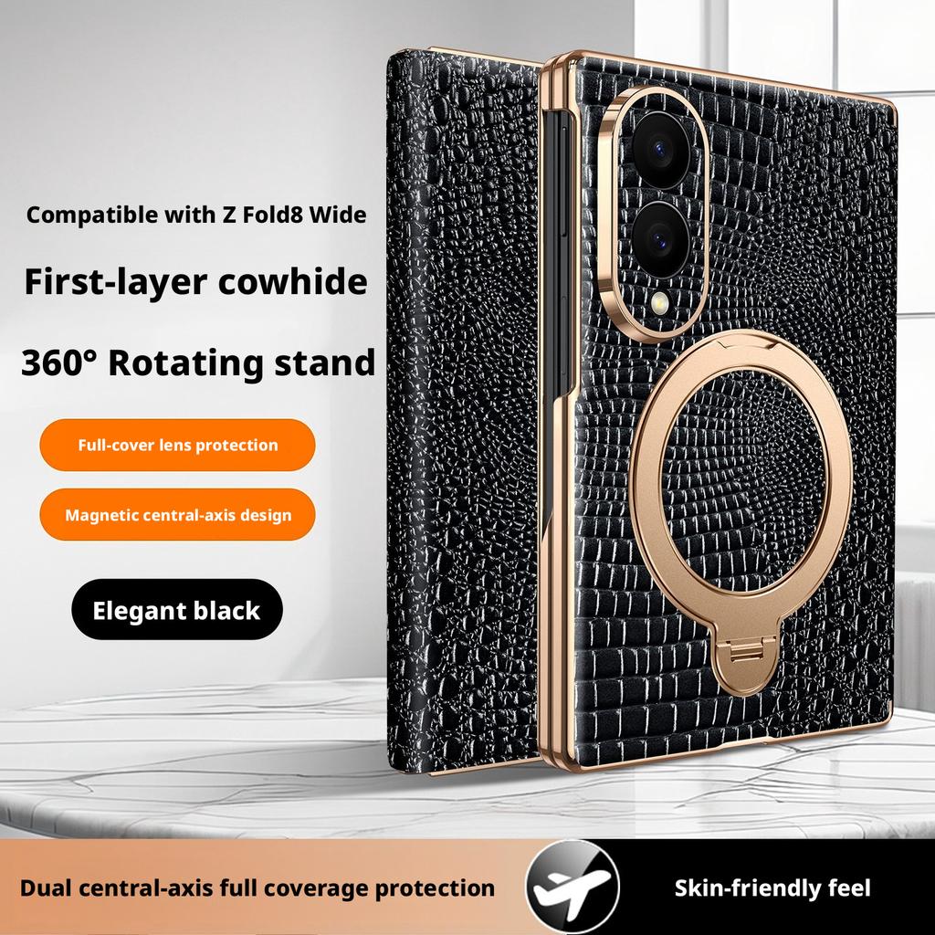 Премиальный чехол из натуральной кожи с узором под крокодила для Samsung Galaxy Z Fold8 Ultra Fold 7 8 W26, защитная крышка с двойной центральной осью