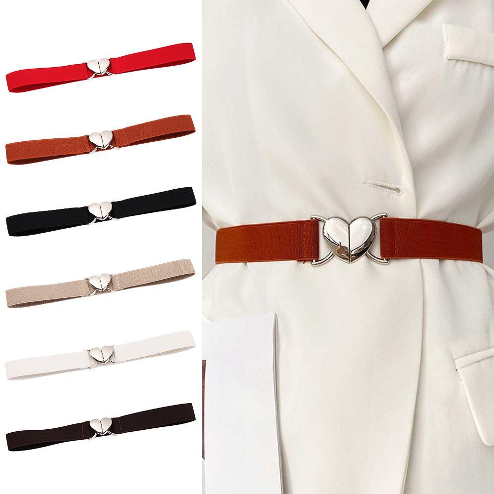 Элегантный эластичный ремень с пряжкой в виде сердца любви, эластичные ремни для талии, декоративный пояс