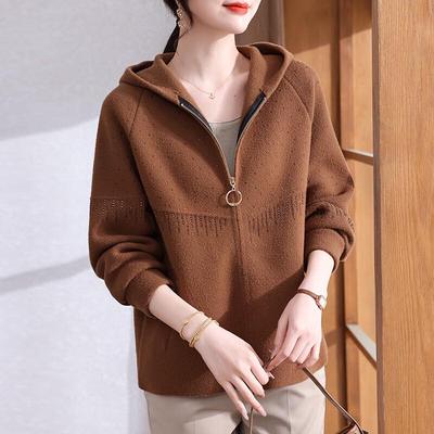 XUEXI Женский вязаный кардиган с капюшоном