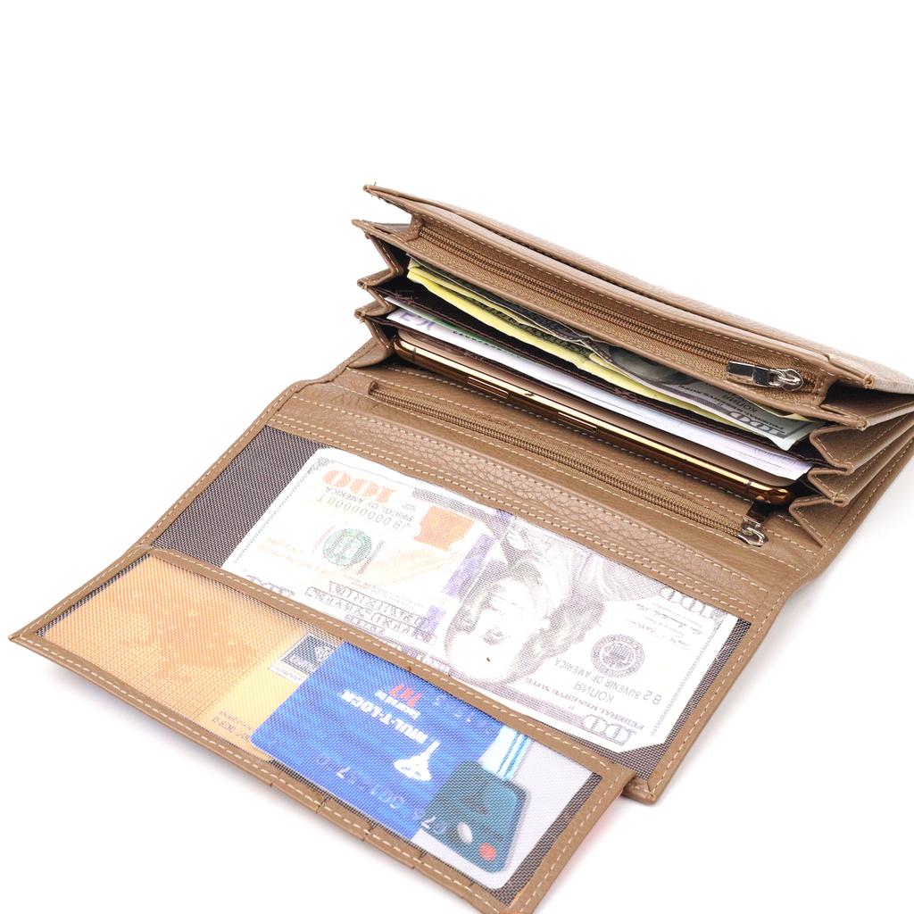 Женское портмоне с монетницей из натуральной кожи CANPELLINI Wallet 21523 Бежевое