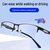 Men's Minimalist Metal Half-Rim Multifocal Glasses with Anti-Blue Light and Smart Zoom for Distance and Near HD Reading
