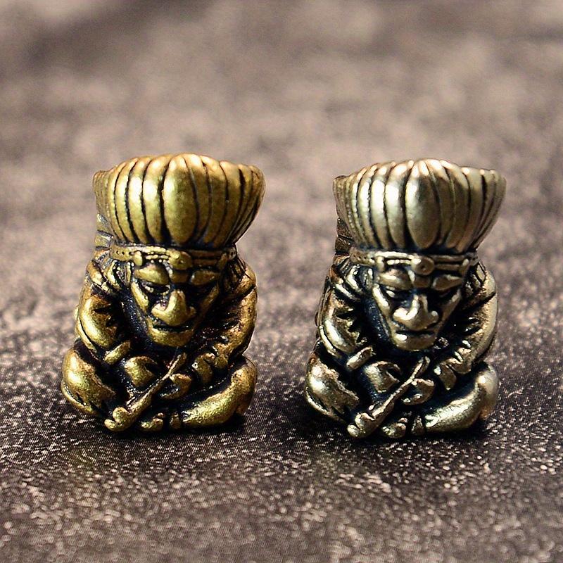 Индийский Старейшина Вождь Латунная Бусина для Ножа DIY Браслеты Аксессуары для Брелка Ручной Работы Плетеный Шнурок Подвеска Ретро Подвески