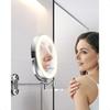 9 Wall Mounted Makeup Mirror with Light 20X 1X Height Adjustable Double Sided Magnifying Bathroom Lighted Mirror 3 Color Touch