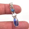 Подвеска из чистого серебра 925 пробы с натуральным кианитом и аквамарином 1,50 дюйма y0e88