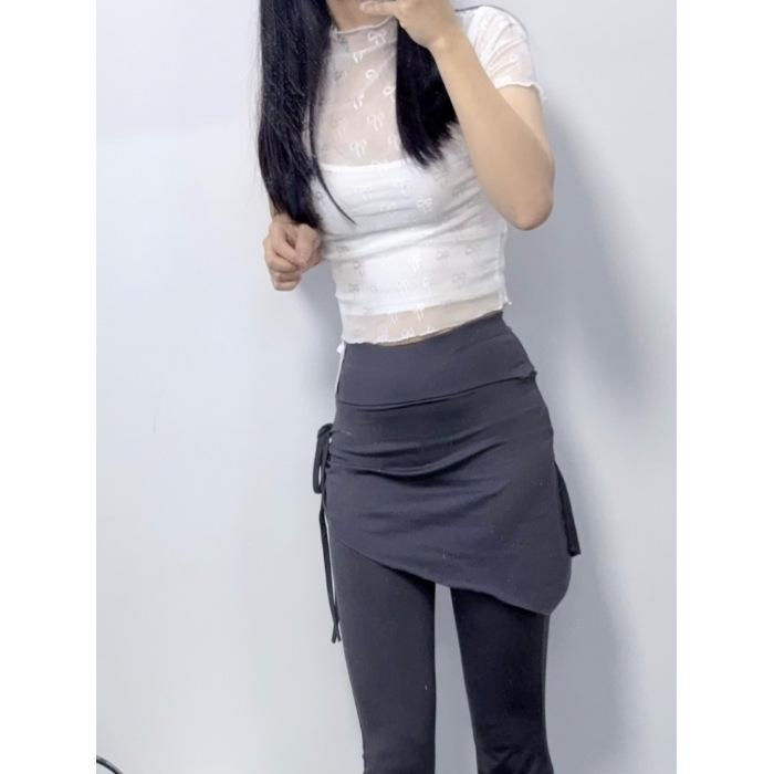 Женские брюки для йоги с высокой талией два в одном микро клеш, защита от просвечивания, для пилатеса, для похудения, спортивная верхняя одежда