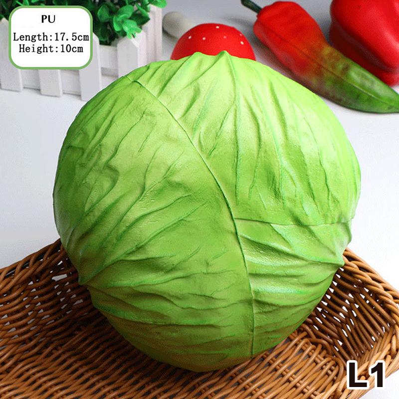 Artificial Cabbage Realistic Craft Simulation Fake Vegetable Green Purple Model for Kitchen Decor