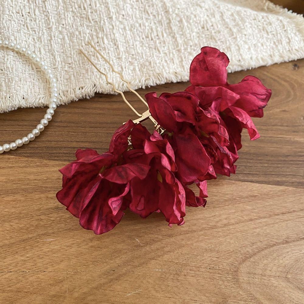 Sweet Flower Hair Stick Bohemian Bride Hair Accessories Chinese Style Side Clip  Bridesmaid