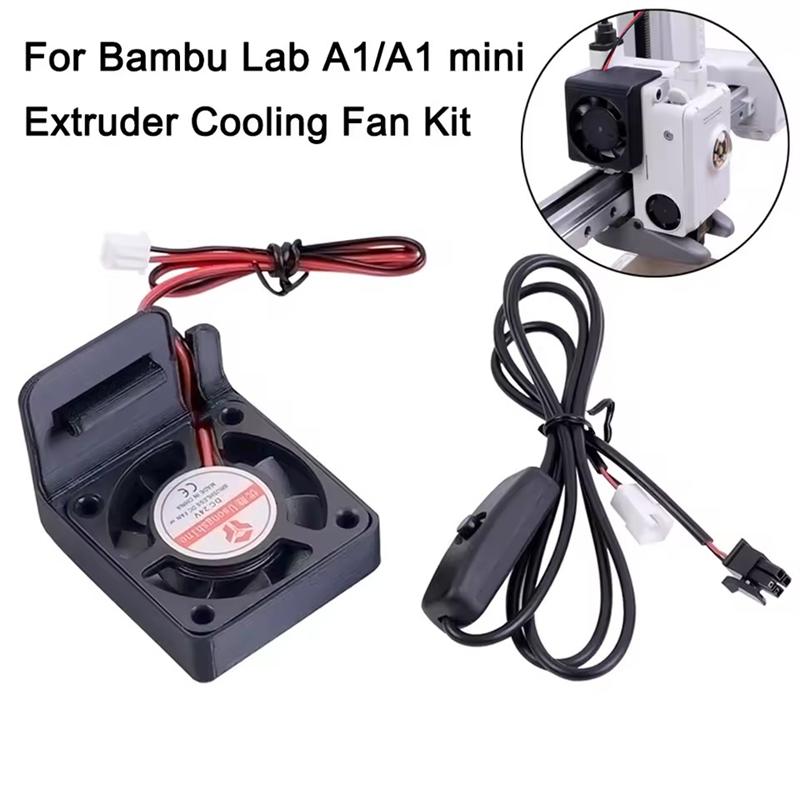 Запчасти для 3D-принтера для Bambu Lab A1 A1 Mini Экструдер Радиатор Мотор Вентилятор охлаждения Комплект расширения Быстрое охлаждение с независимым переключателем