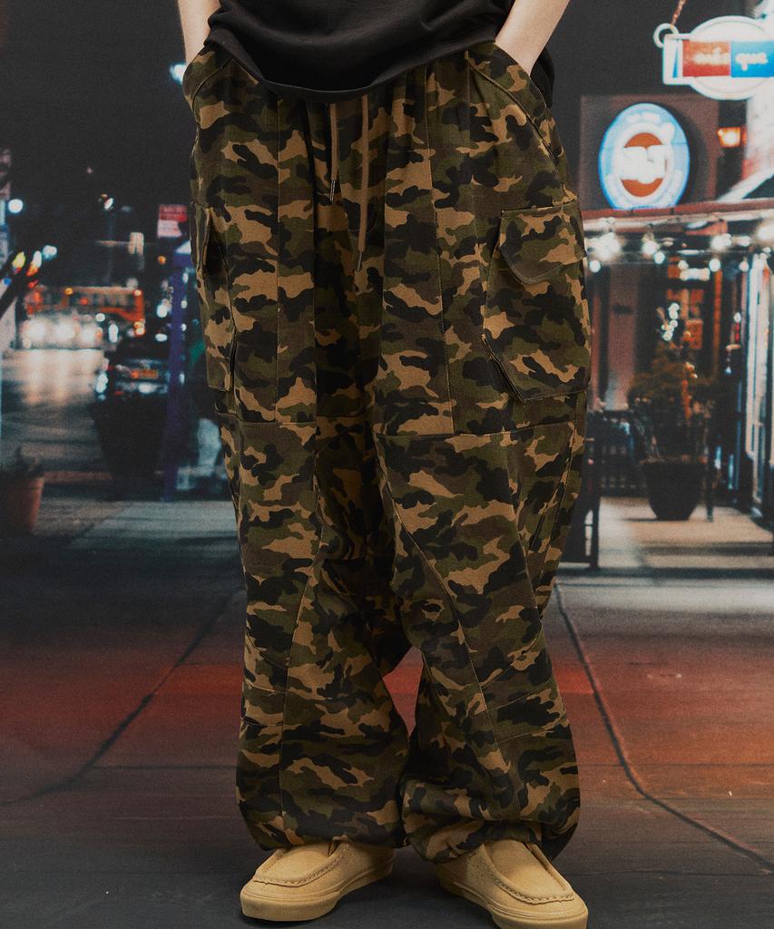 CPGN STUDIO Assassin Wide 3D Cargo Pants Camo