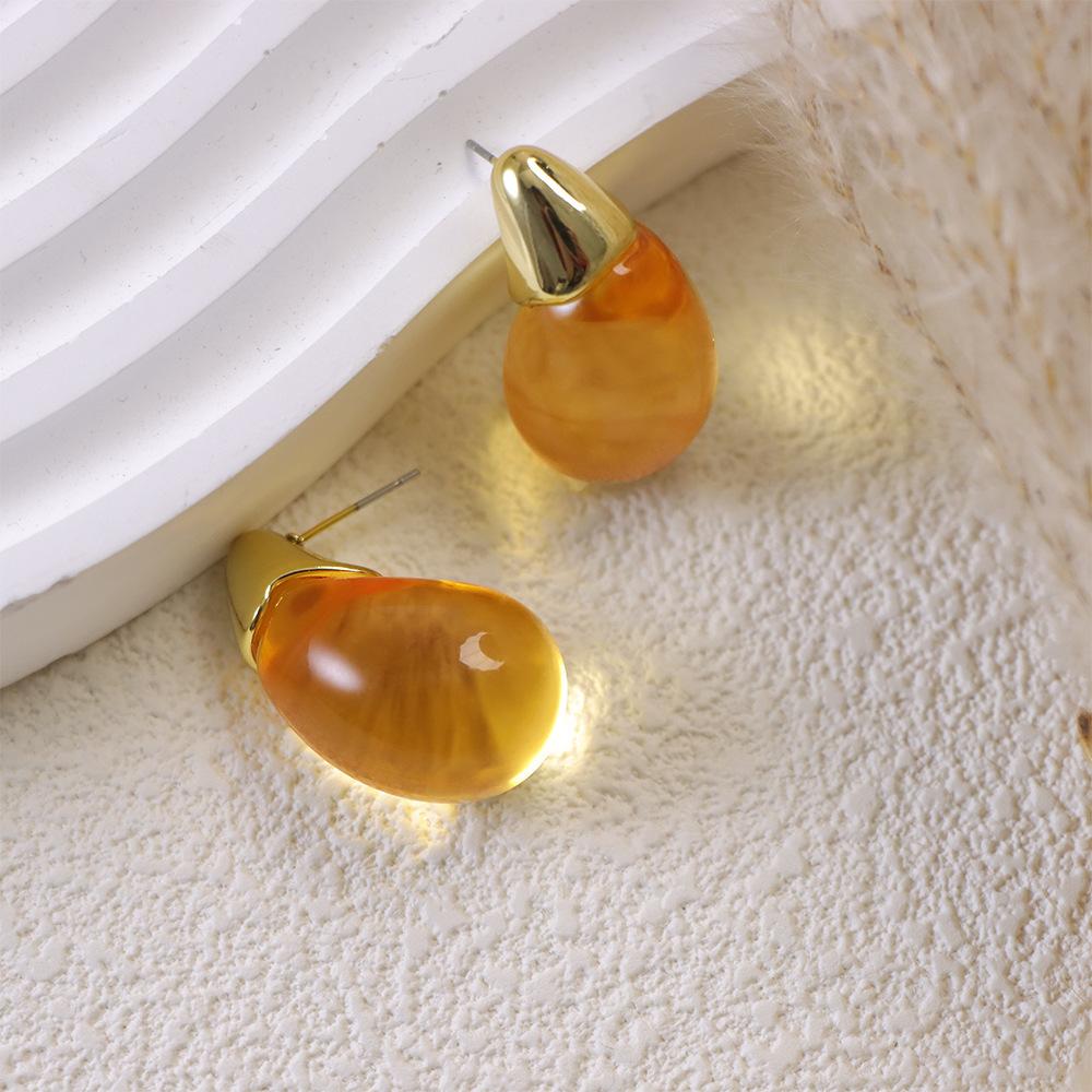 LATS Transparent Water Drop Earrings for Women Multicolored Elegant Modern Design Earring Party Jewelry Gifts