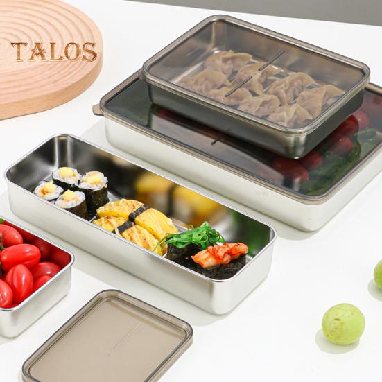 Refrigerator Stainless Steel Cheese Container Elevated Base Fridge Deli Meat Storage Box Kitchen Food Storage Container with Lid