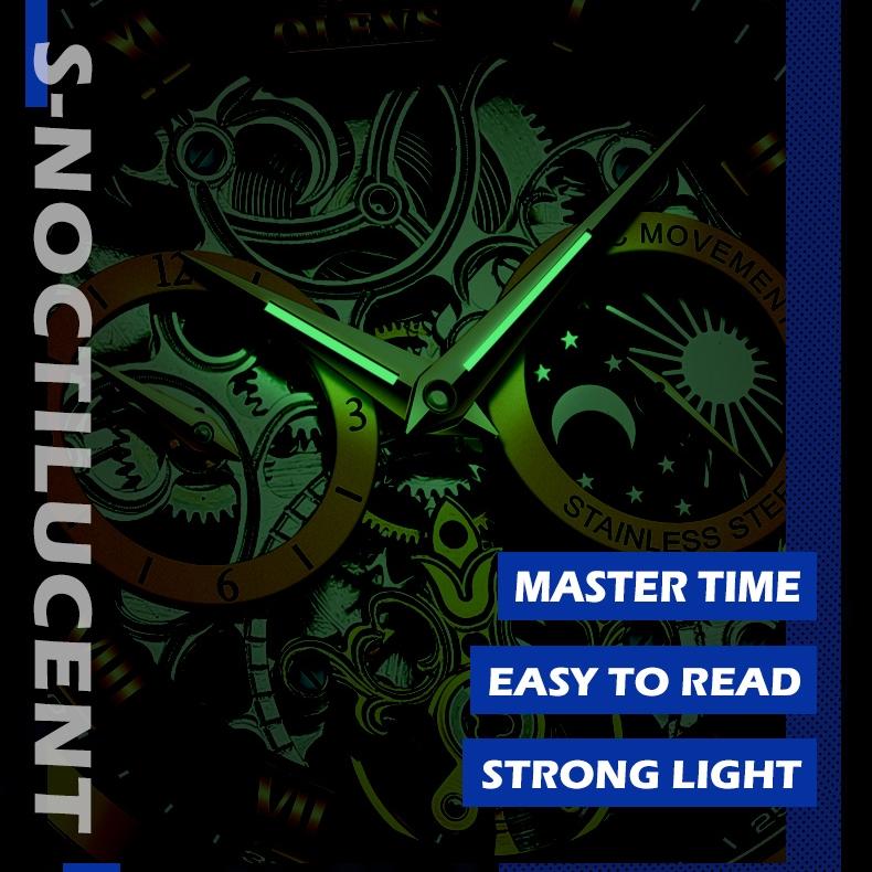 OLEVS Брендовые часы Механические часы Многофункциональные мужские часы с большим циферблатом Мужские часы